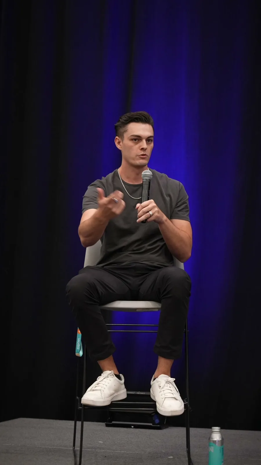 Peyson Robertson speaking on a panel